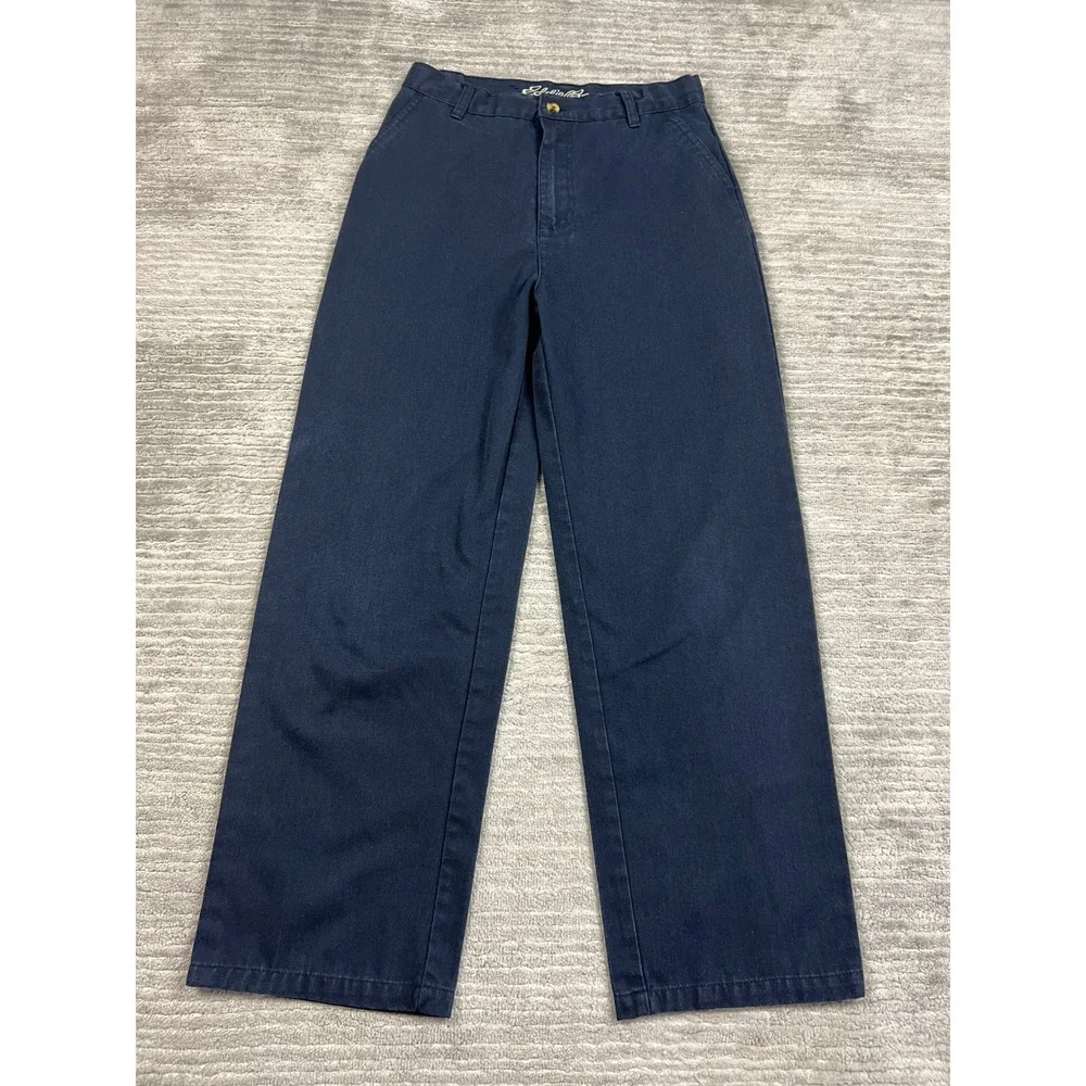 Eddie Bauer School Pants Boys 16 Navy Blue Uniform Straight Leg Chino 29x26